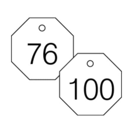 Accuform Engraved Numbered Tags, PF-Cardstock, 1/4 in H x 3-7/8 in W, 25 PK TDG825WT